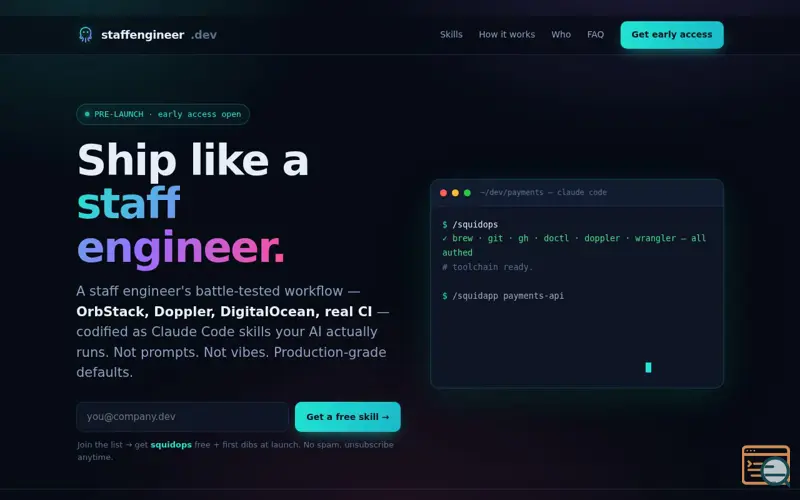 Screenshot of Staffengineer