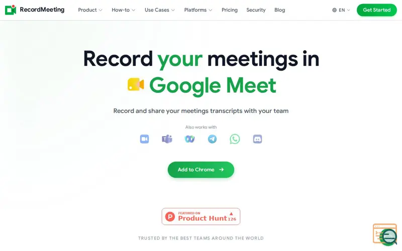 Screenshot of RecordMeeting