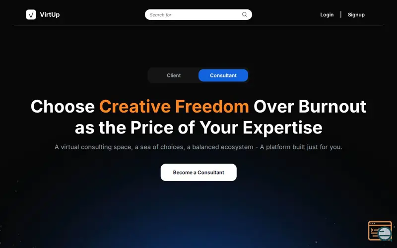 Screenshot of VirtUp