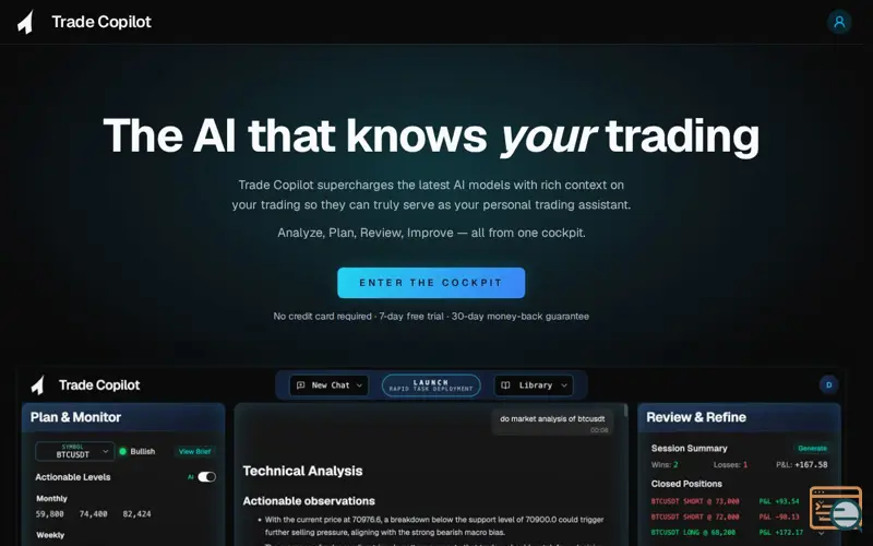 Screenshot of Trade Copilot, a launch using Google Picker