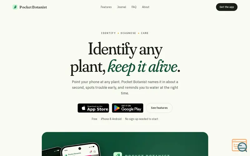 Screenshot of Pocket Botanist: Plant ID and Care