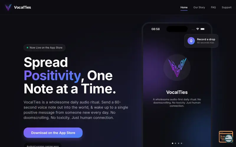 Screenshot of VocalTies