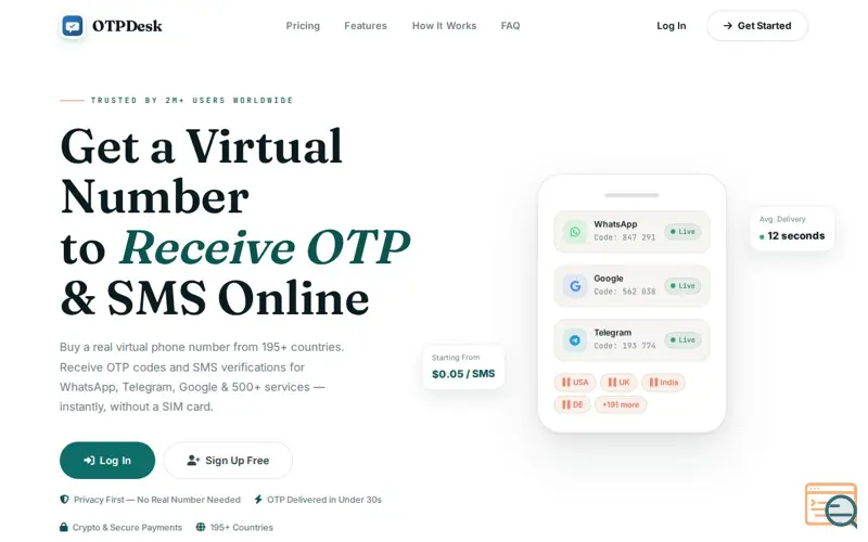 Screenshot of otpdesk