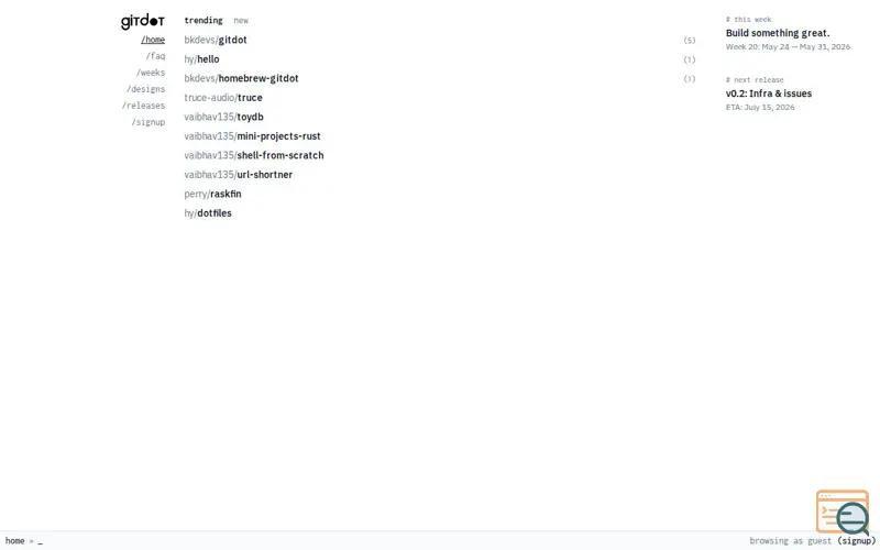 Screenshot of Gitdot
