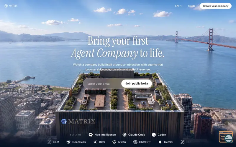 Screenshot of Matrix from Flowith