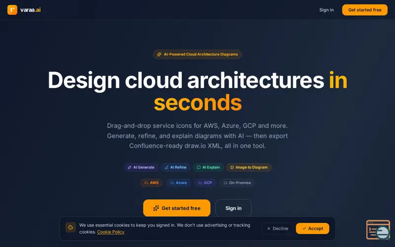 Screenshot of varaa.ai