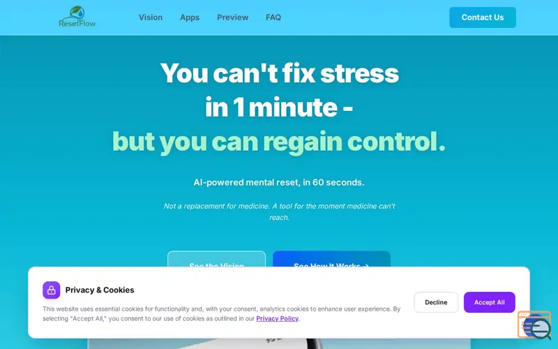 Screenshot of AI Mental Fitness - ResetFlow