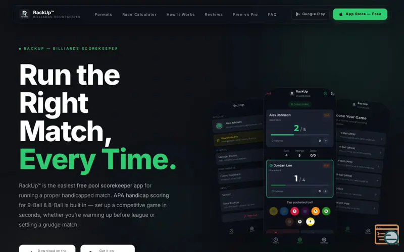 Screenshot of RackUp