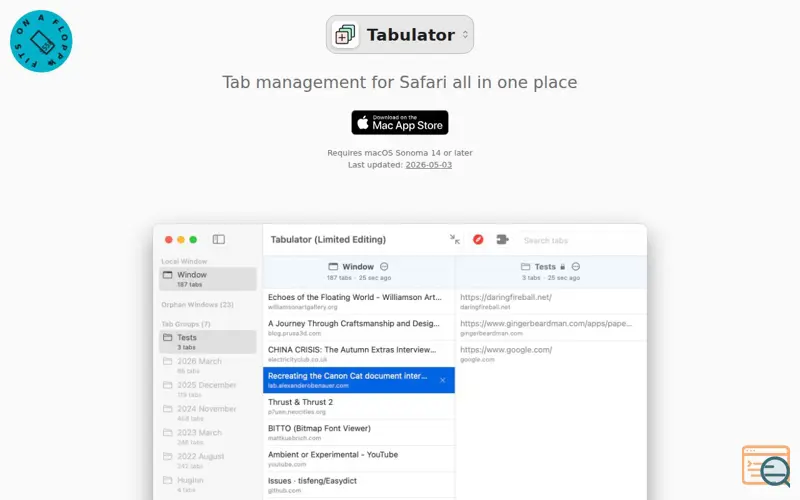 Screenshot of Tabulator
