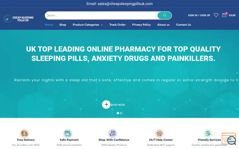 Screenshot of Cheap Sleeping Pills UK - Buy