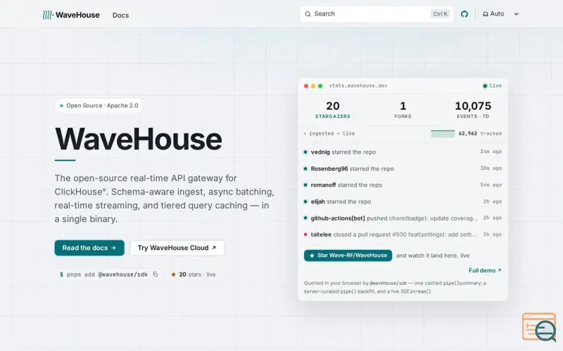 Screenshot of WaveHouse