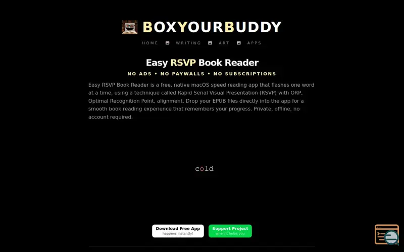 Screenshot of Easy RSVP Book Reader