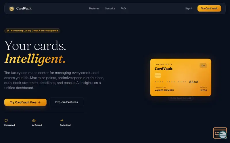 Screenshot of CardVault