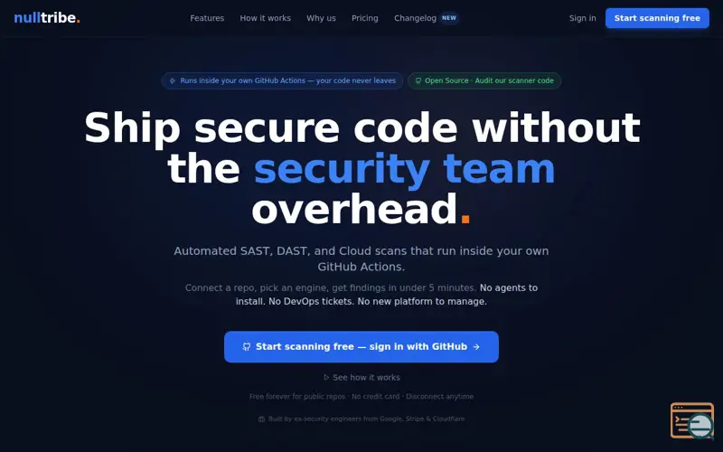 Screenshot of nulltribe. — Security Orchestrator