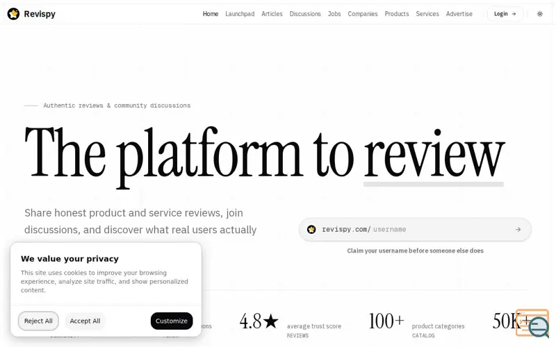 Screenshot of Revispy