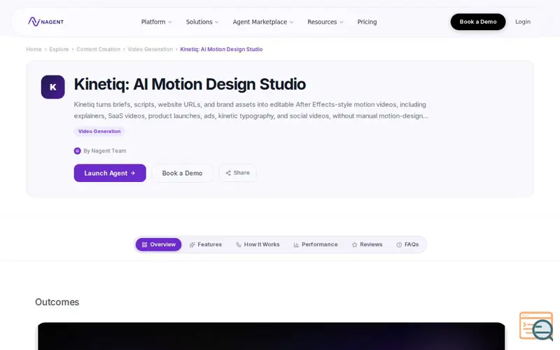 Screenshot of Kinetiq AI Motion Design Studio