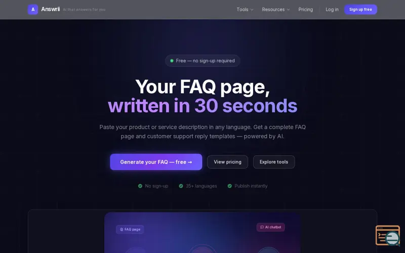 Screenshot of Answrii