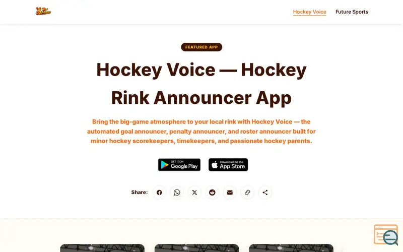 Screenshot of Hockey Voice