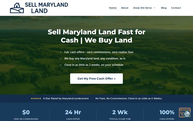 Screenshot of Sell Maryland Land