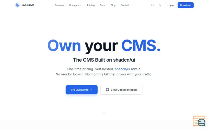 Screenshot of UnfoldCMS