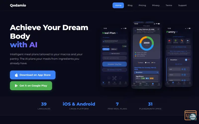 Screenshot of Qedamio