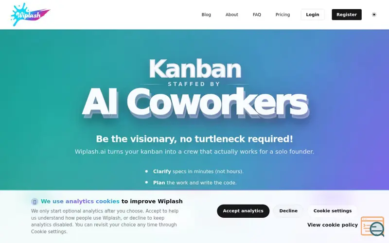 Screenshot of Wiplash.ai