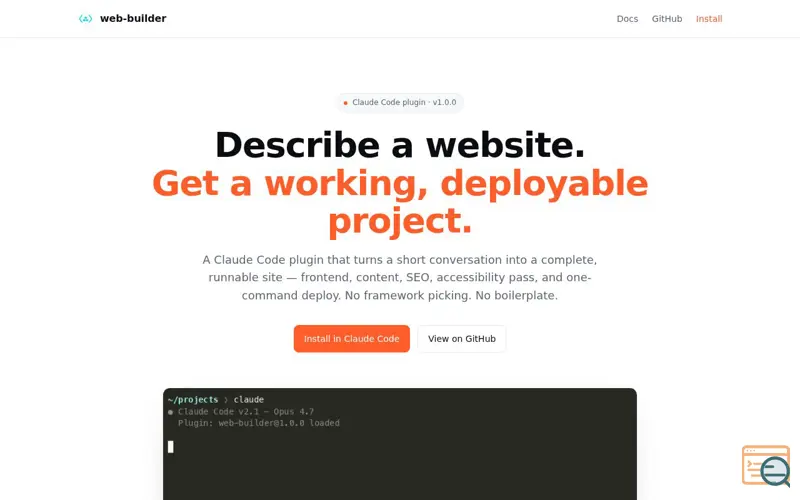Screenshot of web-builder