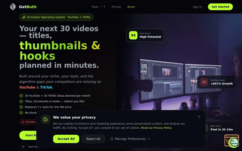 Screenshot of GetButlr