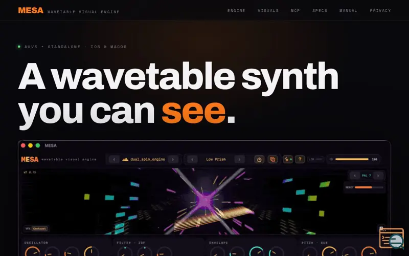 Screenshot of MESA Synth