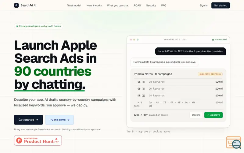 Screenshot of Searchad.ai