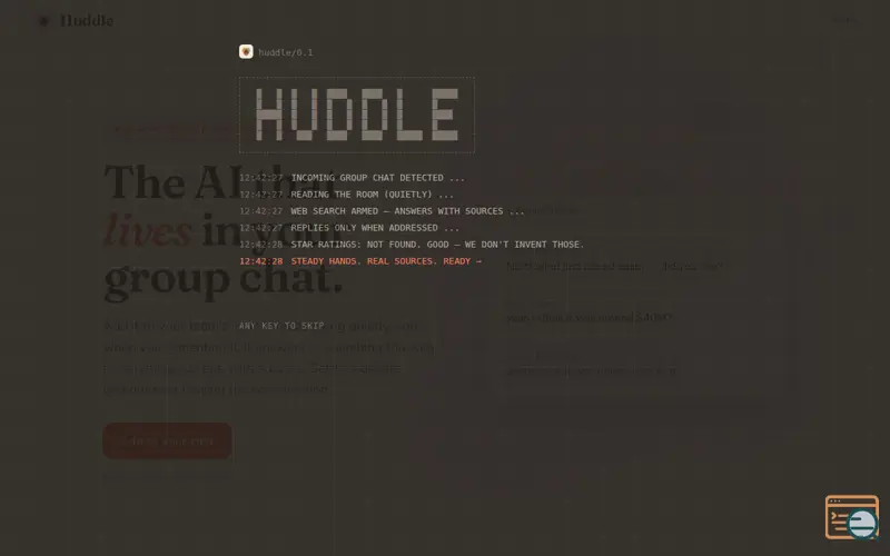 Screenshot of Huddle — the AI you add to your group chat