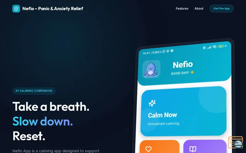 Screenshot of Nefio – AI App for Panic Attack Relief