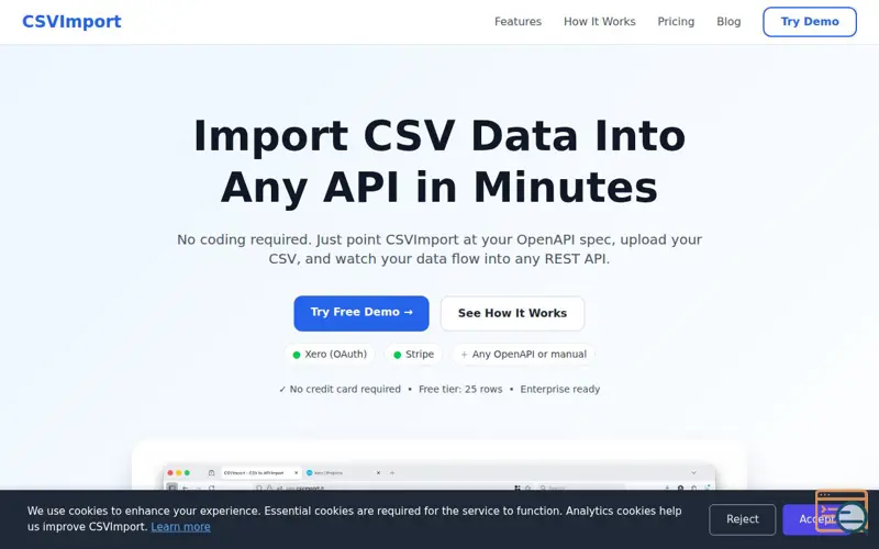 Screenshot of CSVImport