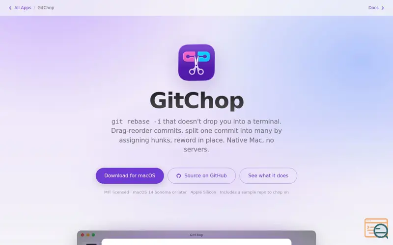 Screenshot of GitChop