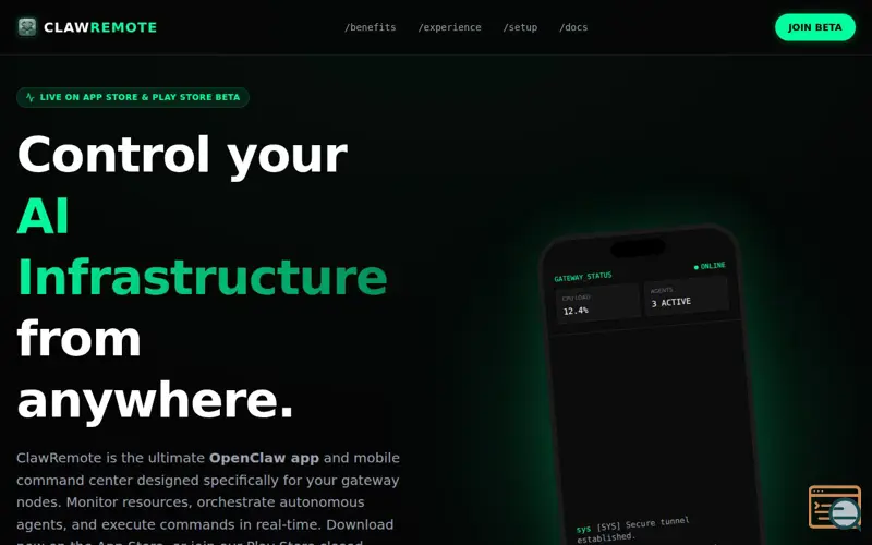 Screenshot of ClawRemote