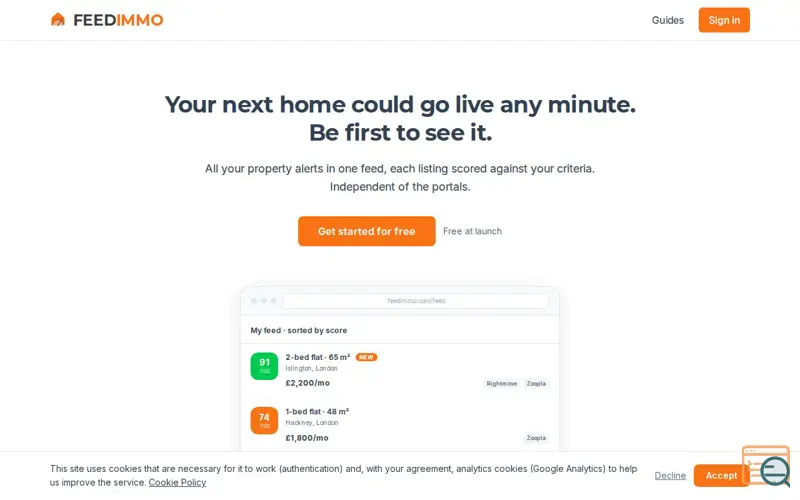 Screenshot of Feed Immo