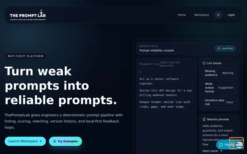 Screenshot of The Prompt Lab