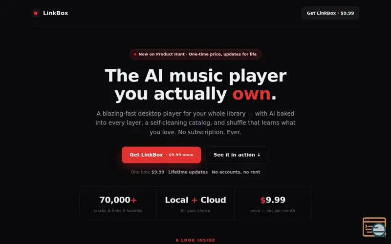 Screenshot of LinkBox