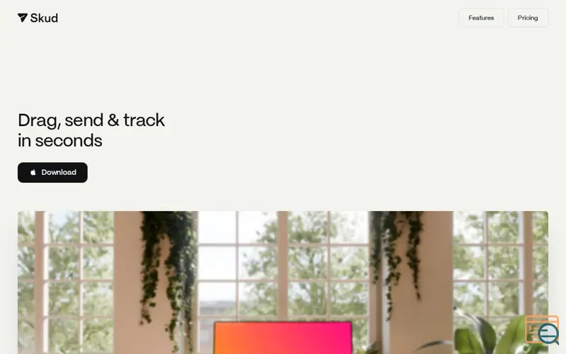 Screenshot of Skud — Drag, send & track in seconds
