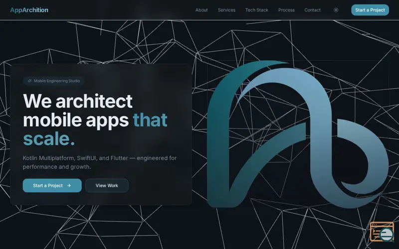 Screenshot of AppArchition — Mobile Engineering Studio