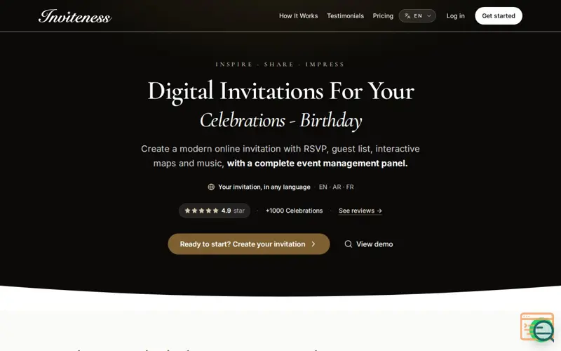 Screenshot of Inviteness 