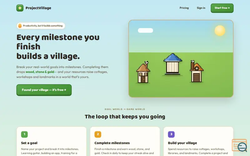 Screenshot of ProjectVillage