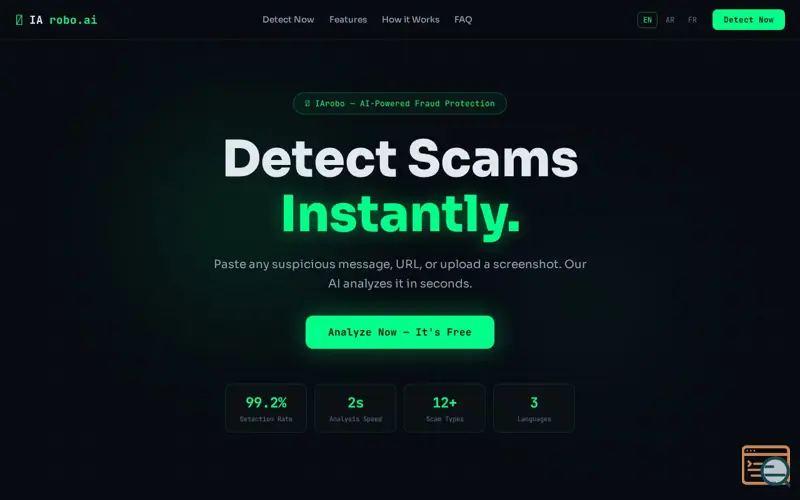 Screenshot of IArobo.ai, a launch using Unstoppable Domains