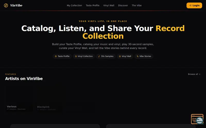 Screenshot of VinVibe