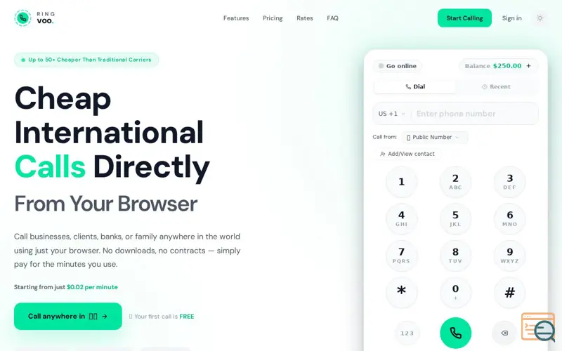 Screenshot of Ringvoo — Affordable Global Calling