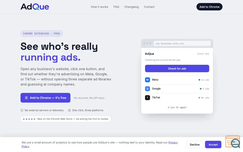 Screenshot of AdQue