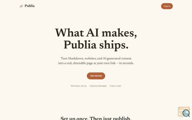 Screenshot of Publia
