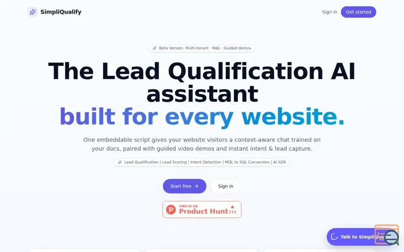 Screenshot of SimpliQualify