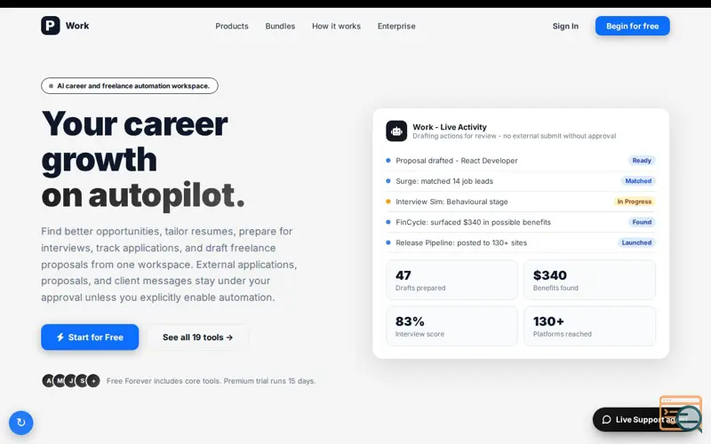 Screenshot of Prowork