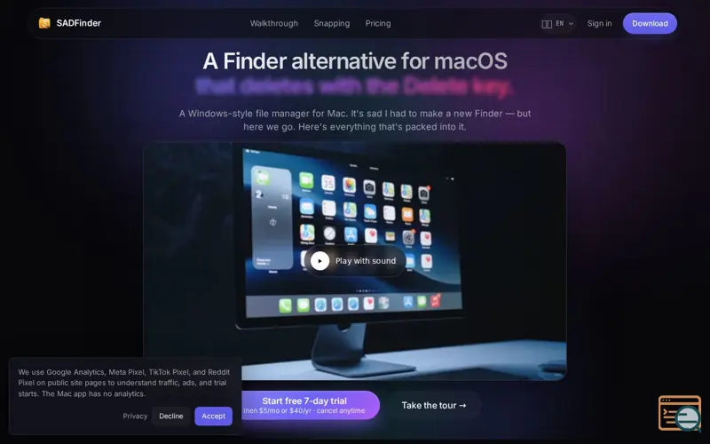 Screenshot of SADFinder